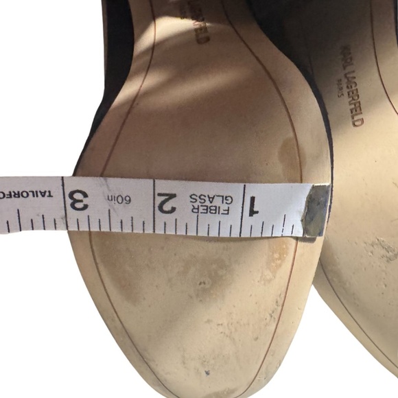 Karl Lagerfeld Paris Black Suede Block Heel Pumps with Grommet Trim – Size 9 - Picture 10 of 12